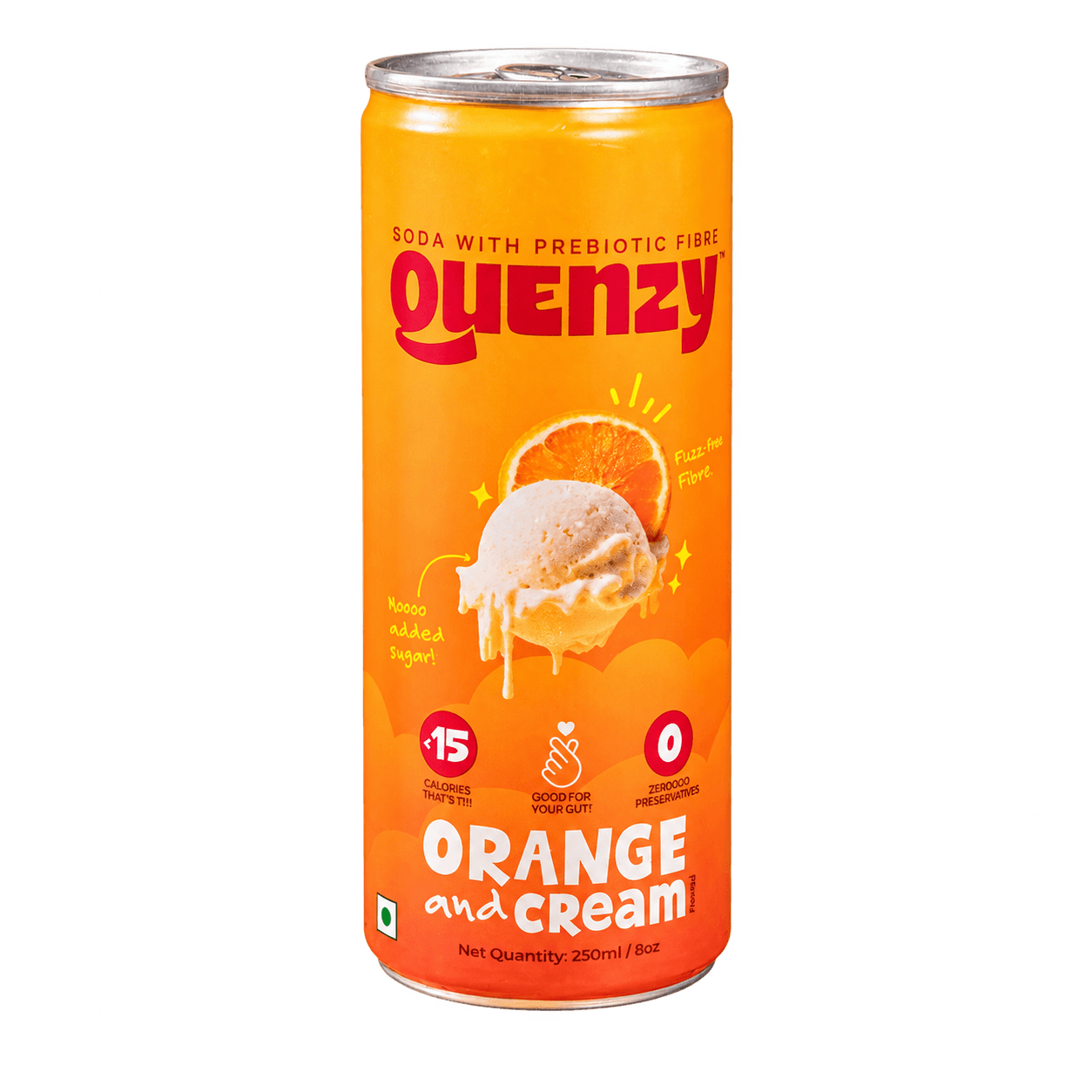 Quenzy Orange-Cream Prebiotic Soda